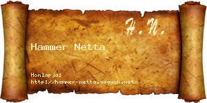 Hammer Netta névjegykártya